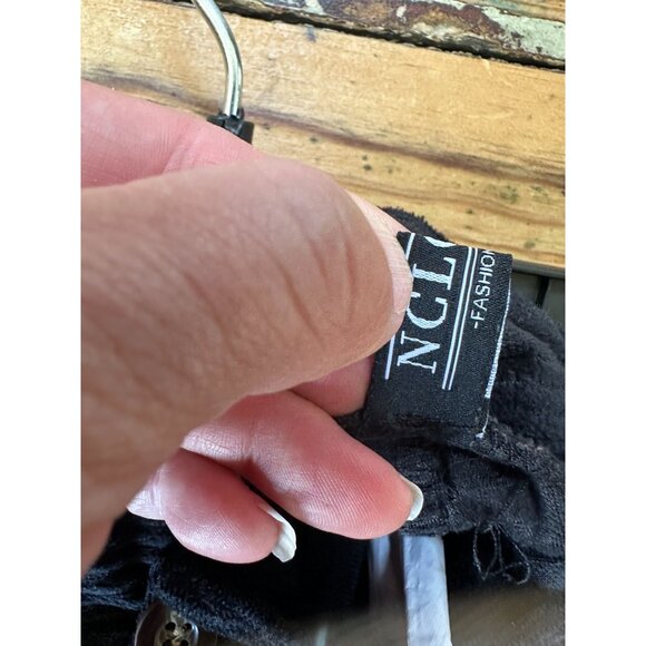 NCLook Womens Black High-Waisted Shorts Button Large Lightweight Fabric - Picture 4 of 9